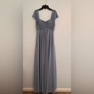 Birdy Grey Strapless Ruched Maxi Dress in Grey